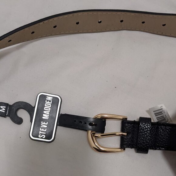 Steve Madden Black Leather Gold Hardware Belt Bag - Picture 5 of 5